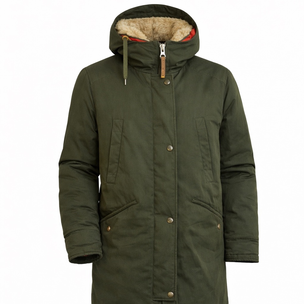 Holubar Deer Valley Parka Coat. Green. Duck Down Jacket. Size US XS, Europe S